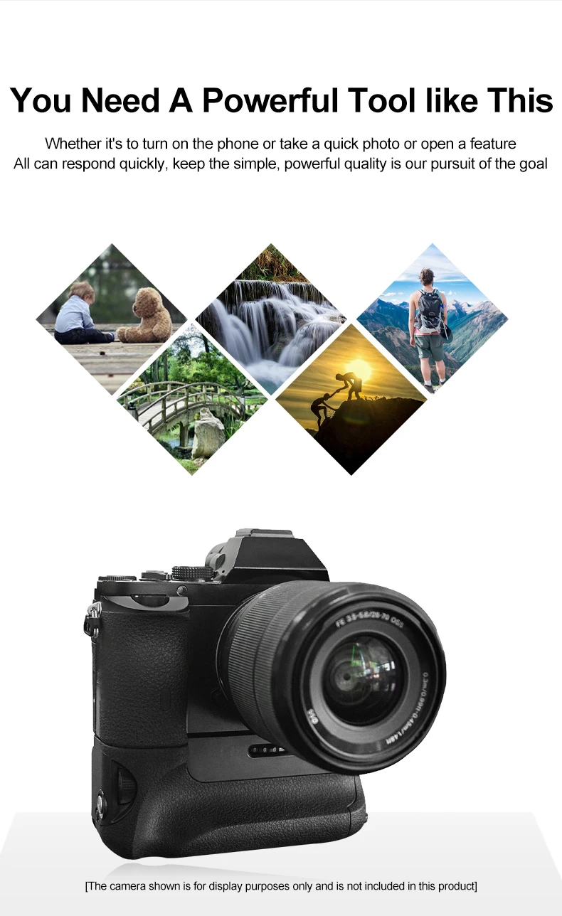 VG-C1EM Vertikaler Batteriegriff für Sony A7 A7S A7R Spiegellose Kameras Doppelte NP-FW50 Steckplätze Vollformat-Handgriff für Porträtaufnahmen – Detail 5