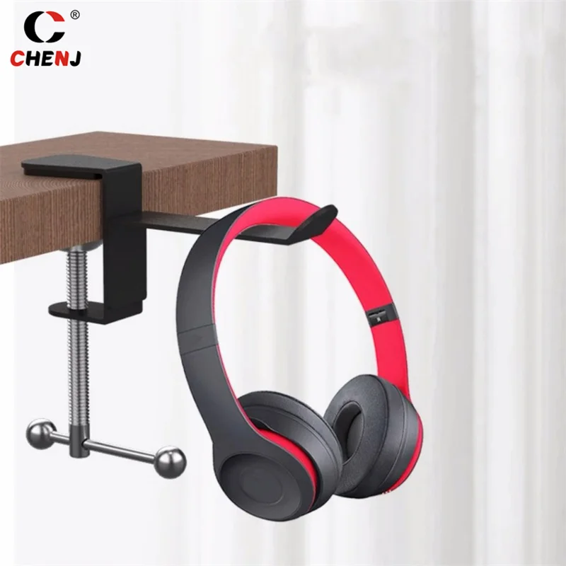 1pcs Metal Earphone Holder Hook Under Desk Headphone Stand Headset Hanger With Adjustable Clamp Universal Headphone Bracket