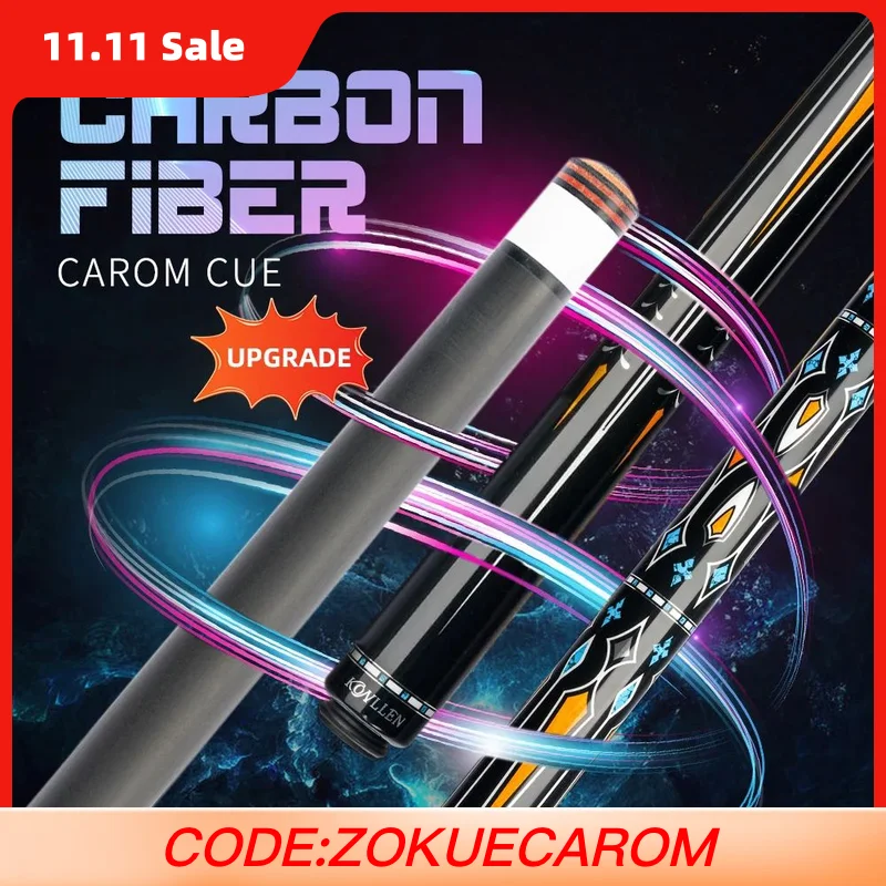 

KONLLEN-кармовой кий из углеродного волокна, бильярдный кий с 3 подушками и футляром, черная технология, Korea Libre, 12 мм, 142 см