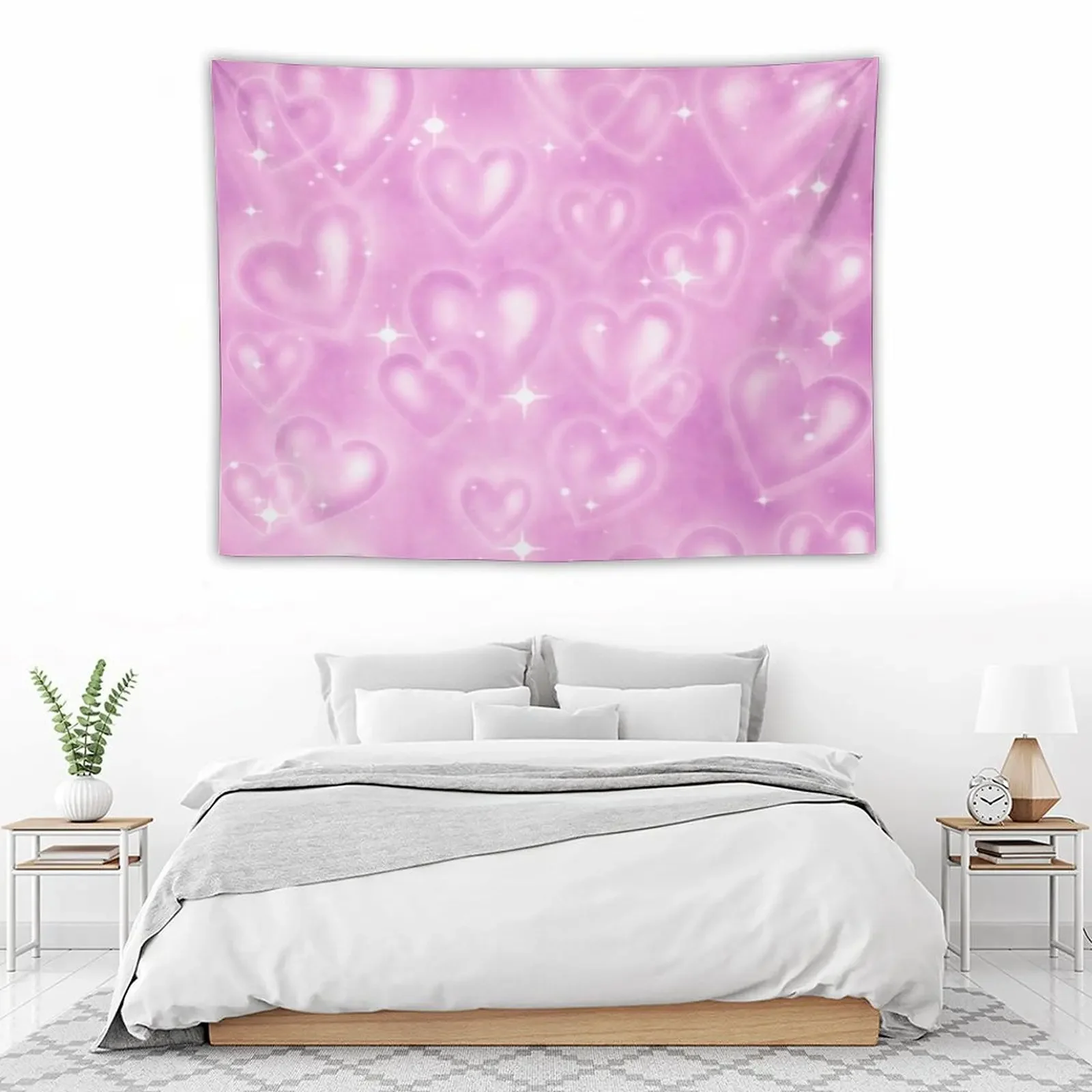 

PINK 90S HEART BACKDROP Tapestry Bedroom Decoration Home And Comfort Decor Tapestry