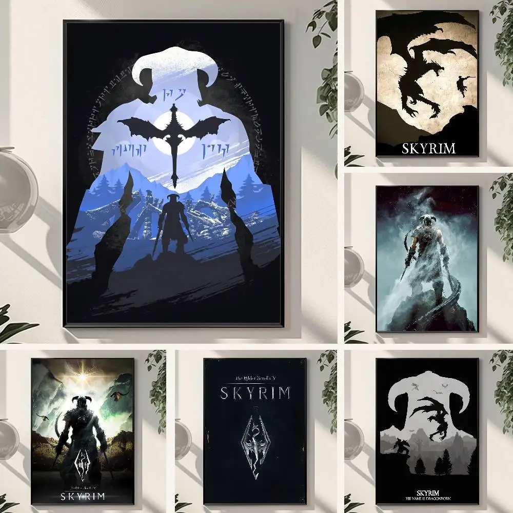 Vediogame T-The Elder S-Scrolls V Skyrim ملصق فني مع مطبوعات غرفة نوم المنزل غرفة المعيشة الديكور هدية #3