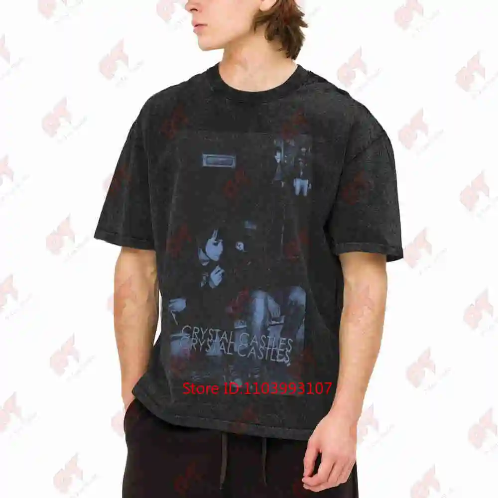 Crystal Castles Album Art Vintage Washed Tee Pure Cotton T-Shirt