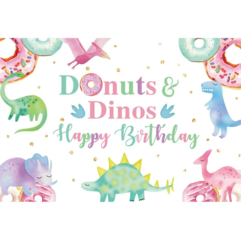 Laeacco Hoạt Hình Khủng Long Sinh Nhật Nền Vàng Chấm Bi Tặng Trẻ Em Sơ Sinh Cho Bé Chân Dung Tùy Chỉnh Nhiếp Ảnh Backdrop