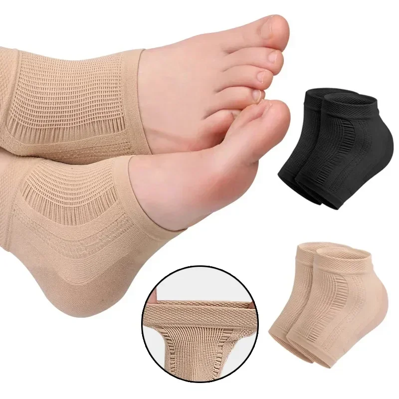 

Sleeve Heel Pads Gel Silicone Heel Protector Heel Cups Plantar Fasciitis Support Feet Care Skin Repair Cushion Half-yard Socks