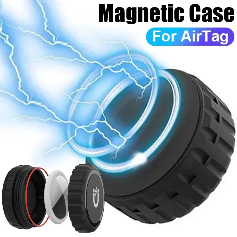 Ultra Magnetic AirTag Holder | Sealed from Water | Shatterproof | Minimalist 3M Tape Mounting, AirTag Magnetic Case for Car