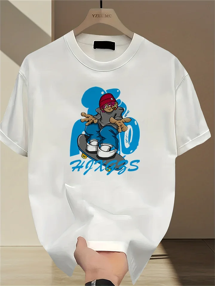 Men's Skateboarding Graphic T-Shirt Cotton Casual Wear