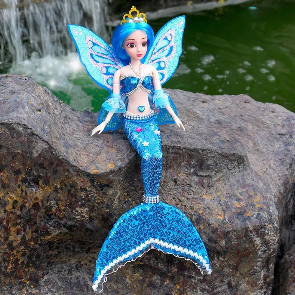 

Multi Joints Movable 42cm Mermaid Doll with Seahorse, Magic Wand Gift Pack Pretty Princess Doll (Can't Sing) Exquisite