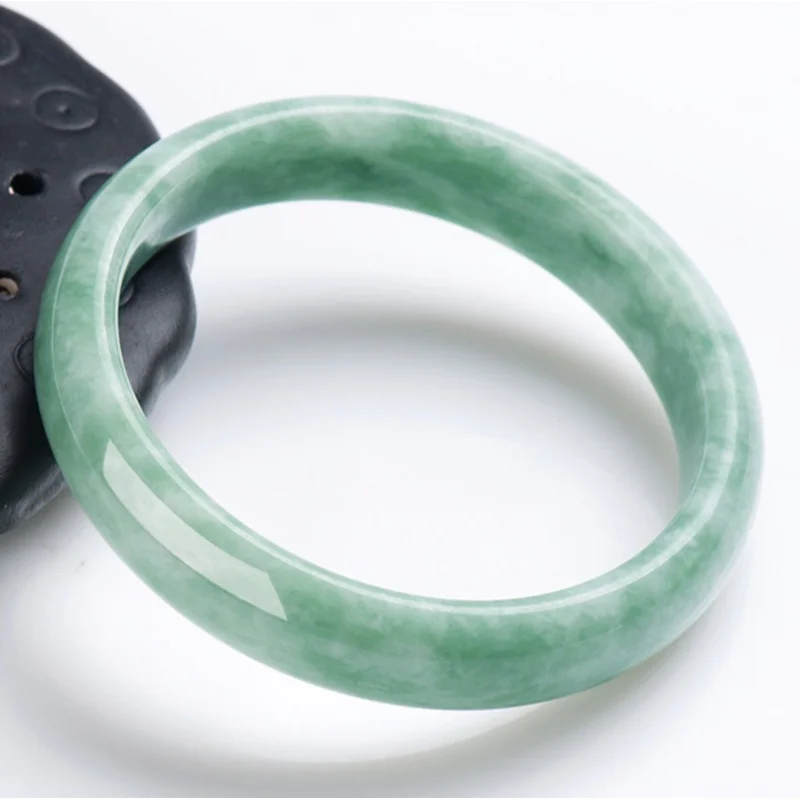 Jade emeraldAGoods Bracelet Rough Stone Polished Emerald Light Green Floating Flowers Guizhou Jade Bangle Bracelet Wholesale