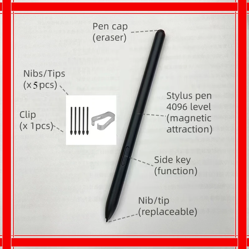 Stylus Pen For Boox Nova Lumi Note Max 2 3/Note+5 Touch 4096 Level To Note air X2 X3pro Magnetic Suction Pen