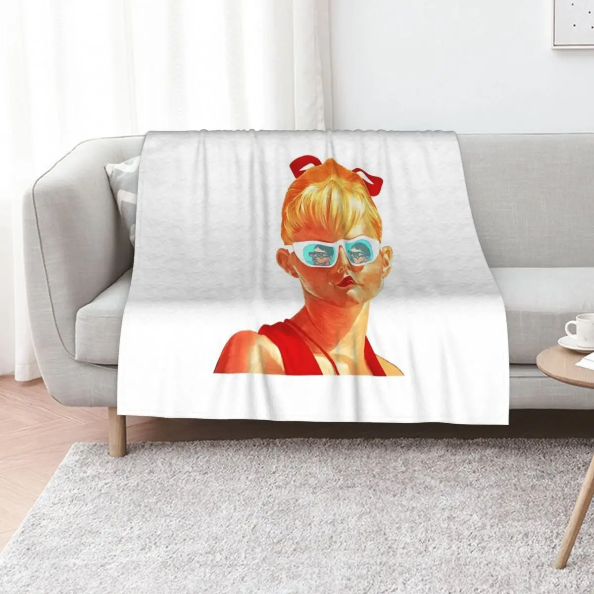 

GIRLS SQUINTS THE SANDLOT Throw Blanket Thin Soft Plaid Hair halloween Blankets