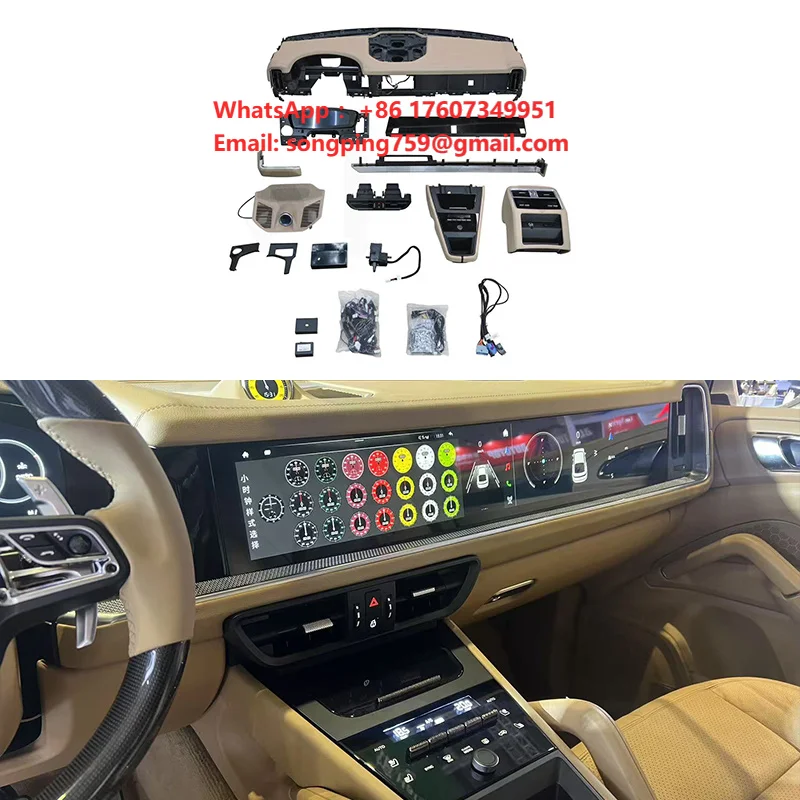2011-2017 Upgrades 2024 Central Control Dashboard Screen Control Panel air Conditioning Vents Interior Trim for Cayenne