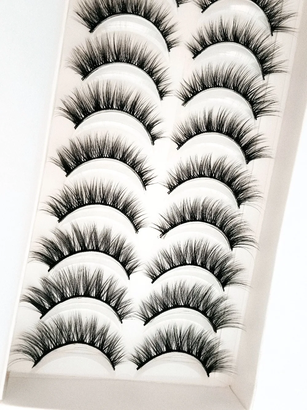 HBZGTLAD 10 Paar künstliche Nerz-Falsche Wimpern, natürliches langes Make-up, 3D-Nerzwimpern, Verlängerungswimpern, kurze Nerzwimpern für Schönheit – Detail 2