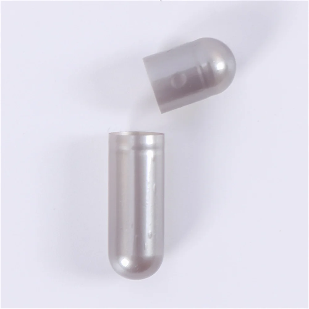 1000 pezzi di dimensioni standard 00 #   0 #   Capsule vuote Gelatina Grigio argento Capsule trasparenti rigide unite vuote Bottiglie riutilizzabili