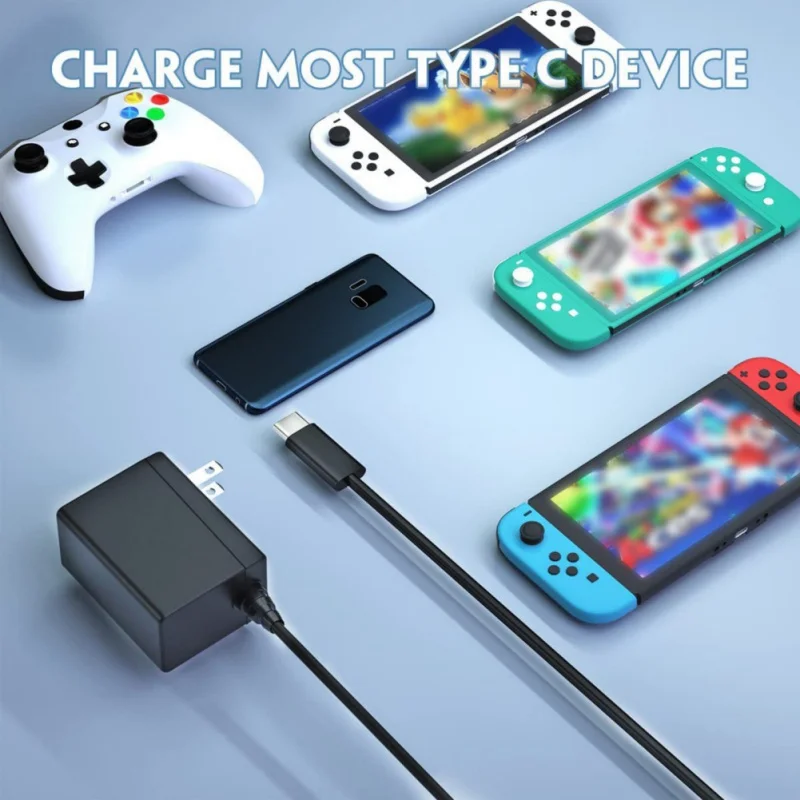 10W US Plug Fast Charger USB Type C Charging Adapter Cable for Nintendo Switch Console Wall Power Supply NOT Support TV Mode