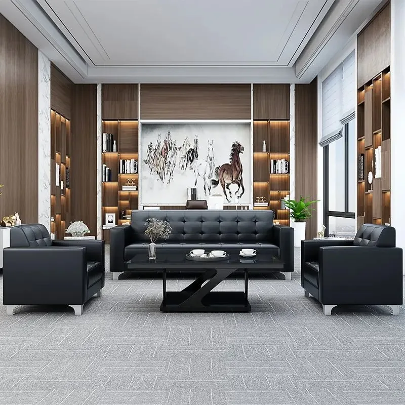 Office sofa simple modern coffee table combination set