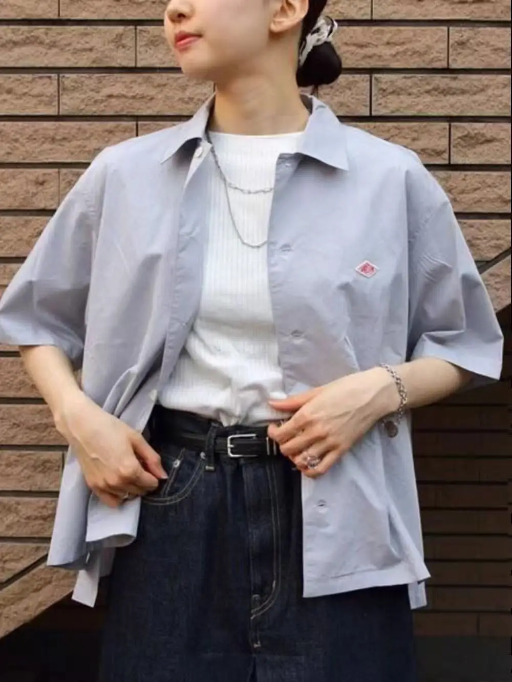 

DAN Casual Loose Cotton Shirt Women's Summer Style Fashion Breathable Short Sleeve Square Collar Top Female Clothing