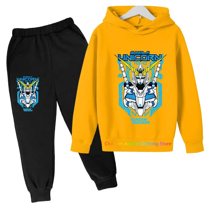 Conjunto de Sudadera con capucha de algodón para niños, jersey de Gundam, traje de 2 piezas, ropa de manga larga, juego genial, 2025