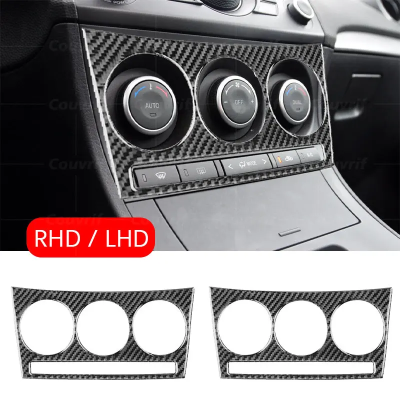 

Крышка из углеродного волокна LHD RHD, центральное управление, ручка кондиционера, декоративная наклейка для Mazda 3 BL 14-19, карбоновые автомобильные аксессуары