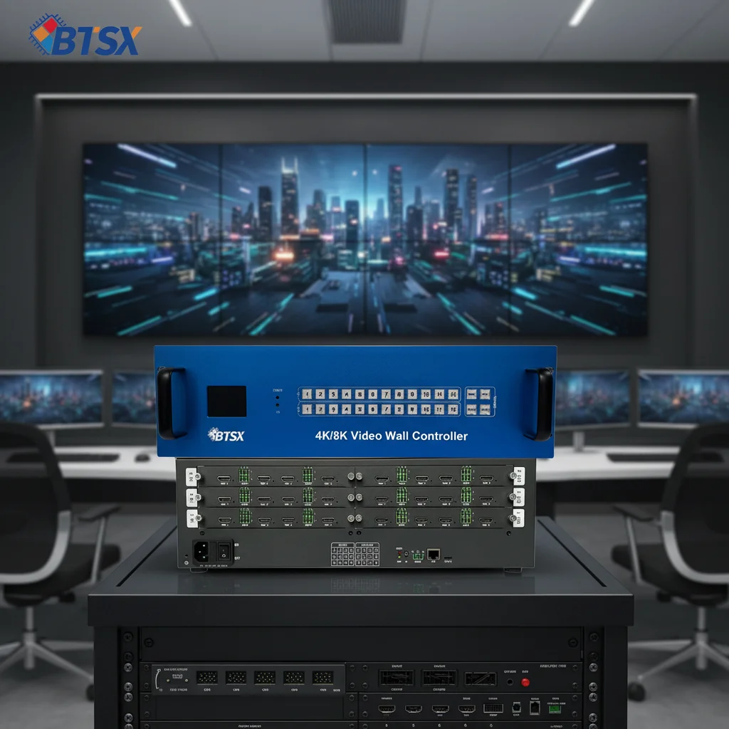 Modular 12x12 HDMI2.0 Video Wall Matrix Switcher 4K60 1x12/12x1 Splicing Modes Seamless Switch Web Control