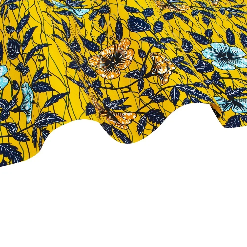 African Fabric Nigeria Polyester Ankara Fabrics Block Prints Batik High Quality Sewing Cloth FP6503