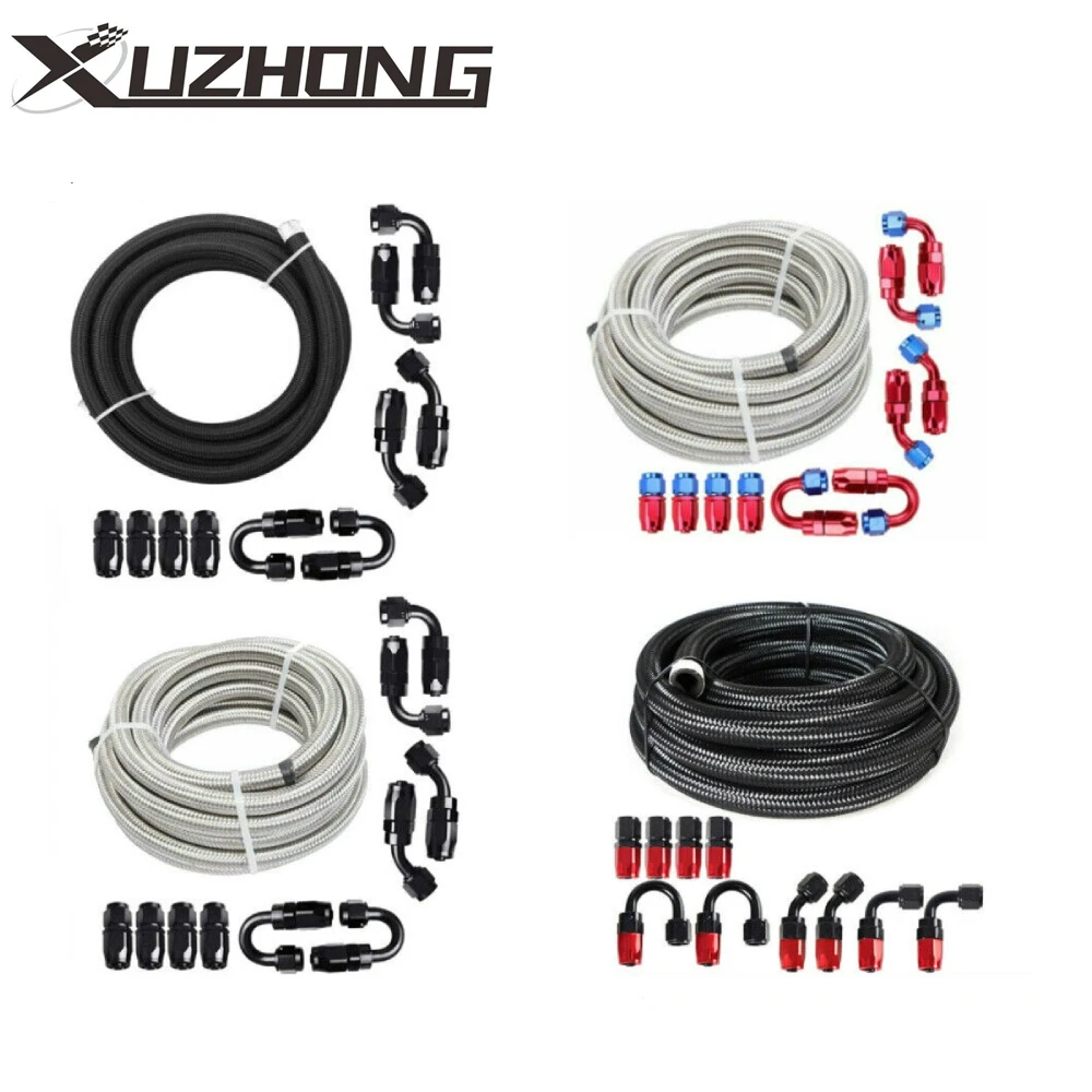 

CPE Nylon Braided Fuel Line 6.1M with 10PCS 6AN 8AN 10AN Fittings Hose End Kit