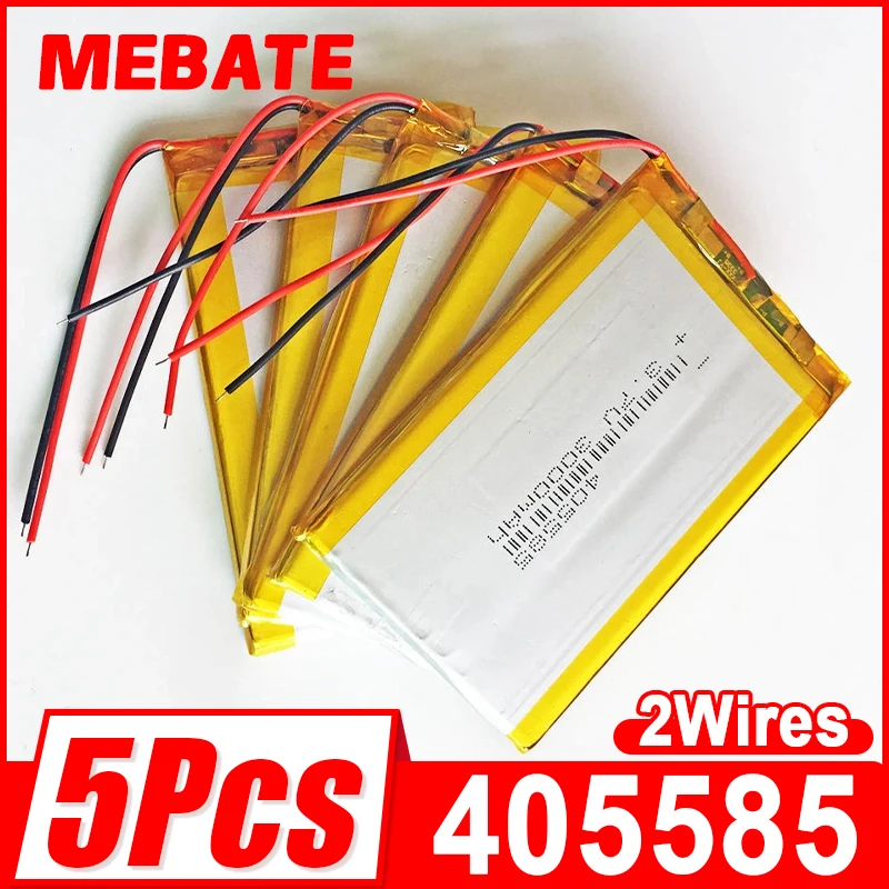 Lot 5 pcs 3.7V 3000mAh 405585 Lipo Polymer Lithium Rechargeable Battery For GPS Navigator DVD PDA PAD Power Bank E-book Camera