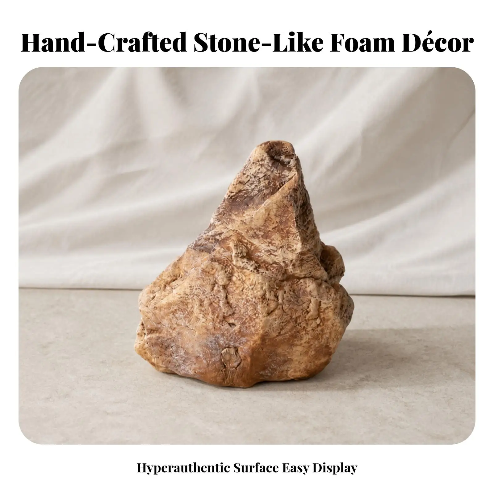 Artificial Faux Stone Landscape Prop Textured PU Foam Rock for Home Theater Decoration