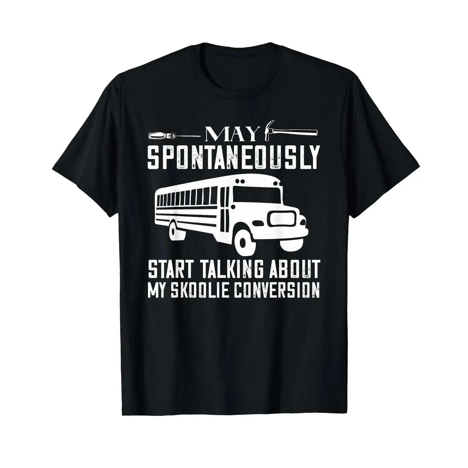 Skoolie Conversion Driver Converted School Bus T Shirt vintage Washed streetwear Stylish Soft Unisex Versatile