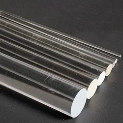 Clear Acrylic Rod Round Solid Bar 2mm 3mm 4mm 5mm 6mm 8mm 10mm 12mm 15mm 18mm 20mm 25mm 30mm 35mm