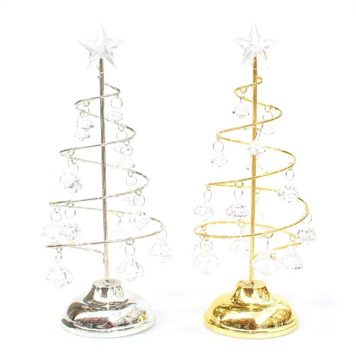 LED Christmas Tree Lamp with Crystal Ball Desktop Christmas Iron Tree Lights Bedroom Bedside Decor Atmosphere Lamp Friend Gift