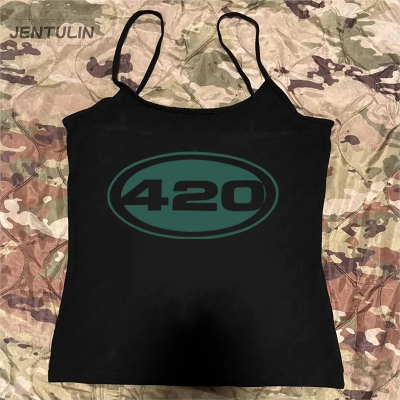 하라주쿠 420 디지털 프린팅 탑 티셔츠 소녀용 블랙 티셔츠 슬링 여성 여름 티셔츠 여성 그래픽 베이비 티셔츠 귀여운 크롭 탑