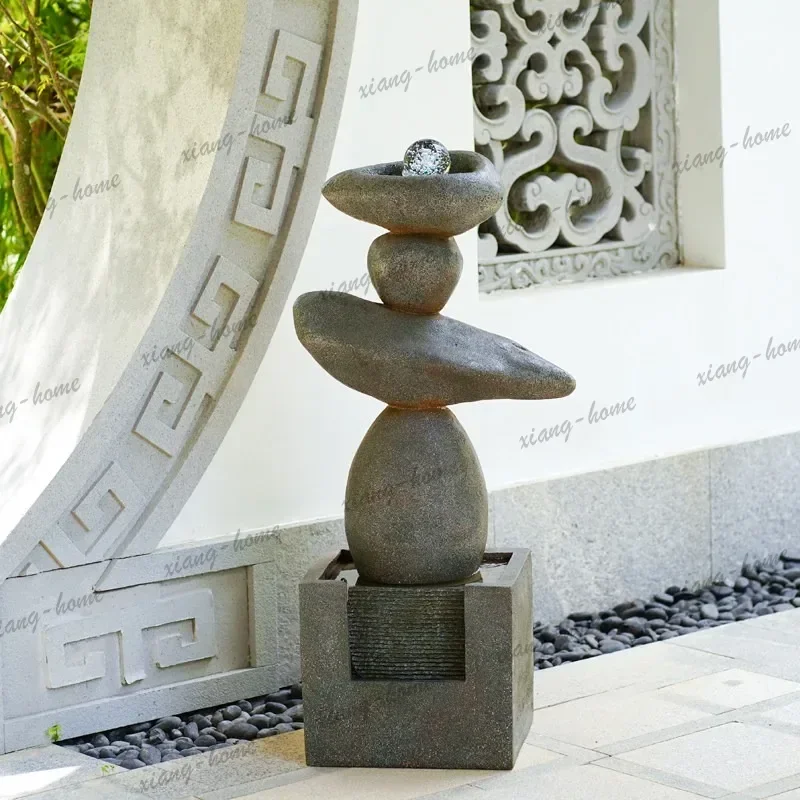 Flowing water ornament fountain outdoor circulating water stacked stone landscaping