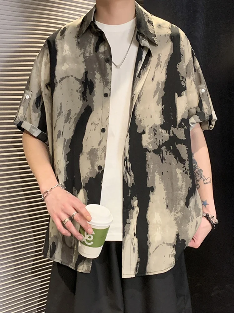 

Ice Silk Loose Fit Casual irt Men's ort Sve Thin Cool Feeling Summer Faion Brand Large Size Top Youth ular Sle