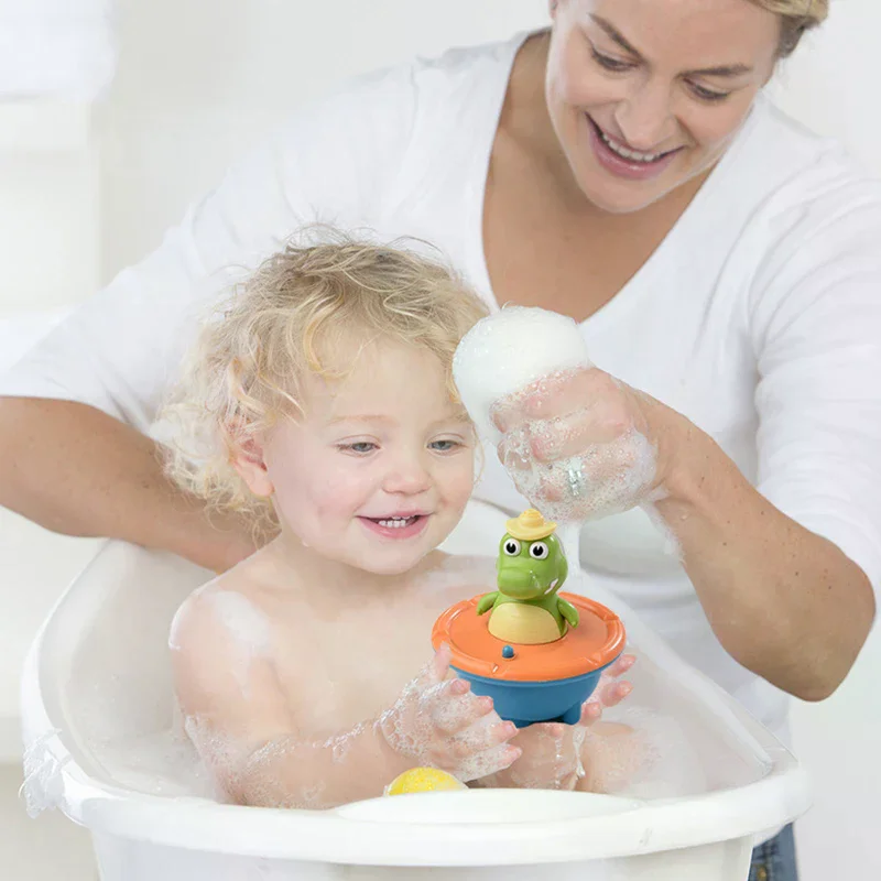 Badespielzeug für Kleinkinder – leuchtender Krokodilbrunnen mit 4 Sprühmodi, ABS-Kunststoff-Badespielzeug für Badezimmer und Schwimmbad