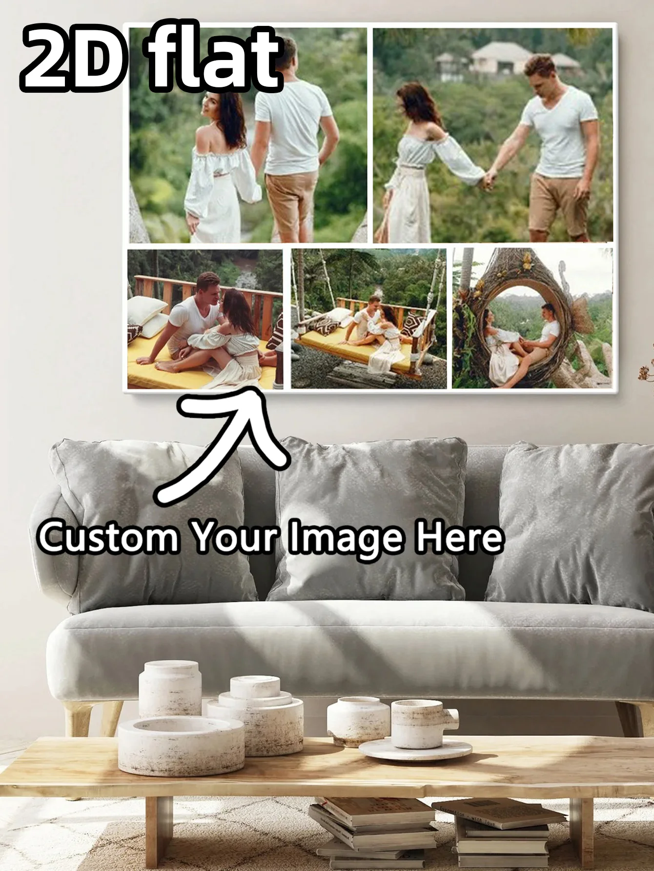 قطعة واحدة من لوحات الحائط المخصصة - صور وكلمات متعددة مخصصة، 20*30، لا تُنسى، DIY، هدايا مثالية للذكرى السنوية والاستخدام اليومي