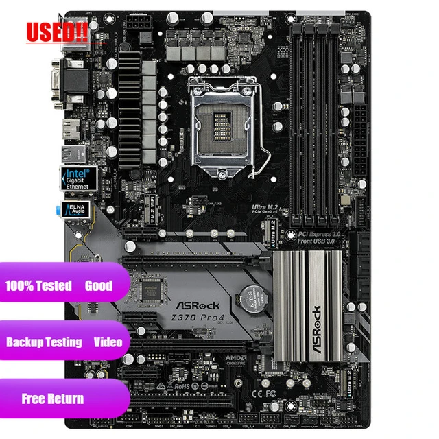 Asrock Z370 PRO4 Motherboard DDR4 64G Z370 DVI HDMI VGA USB2.0 3.1 -  AliExpress 7