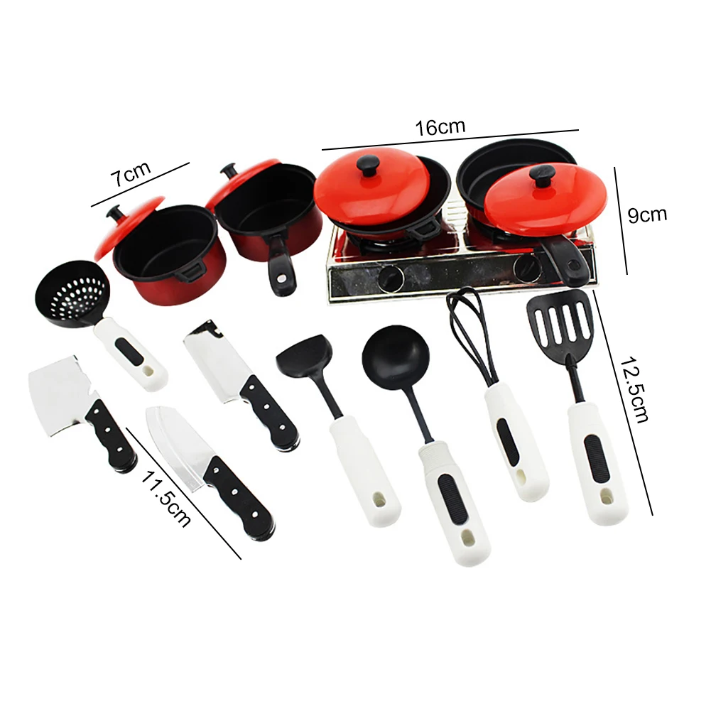 13 Stück Simulation Geschirr Sicherheit Ungiftig Spaß Spielhaus Spielzeug Klassisch Interessante Hand-Auge-Koordination für Kinder Jungen Mädchen