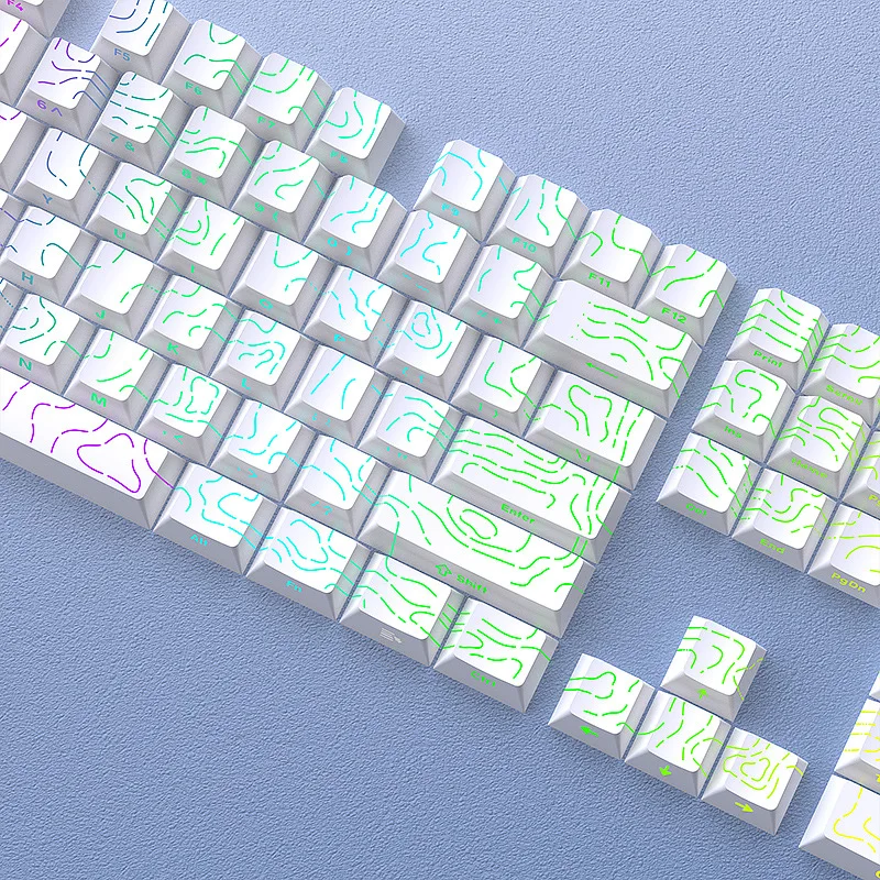 Contour 4.0 version keycap side engraved character line luminous small full set - original height 130 keys