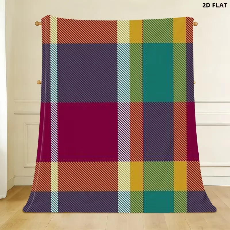 Classic Red Black White Plaid Blanket Retro Tartan Check Print Soft Blanket for Couch Bed Dorm Room Sofa Fashion Home Decor
