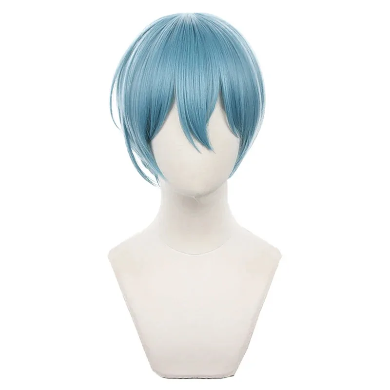 HOLOUN الأزرق قفل مانغا أنيمي شعر مستعار تأثيري Hiori No.16 روز صافي الألياف الاصطناعية قابل للتعديل حجم أغطية الرأس