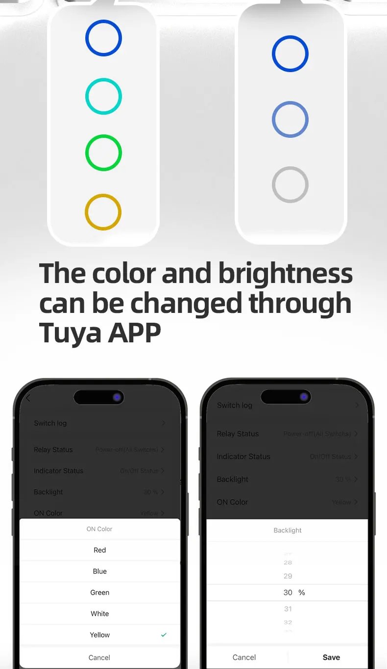 Zemismart DIY Namensschalter Zigbee Smart Display Bildschirm Touch Lichtschalter US-Typ Funktioniert mit Tuya Alexa Google Home Sprachsteuerung – Detail 4