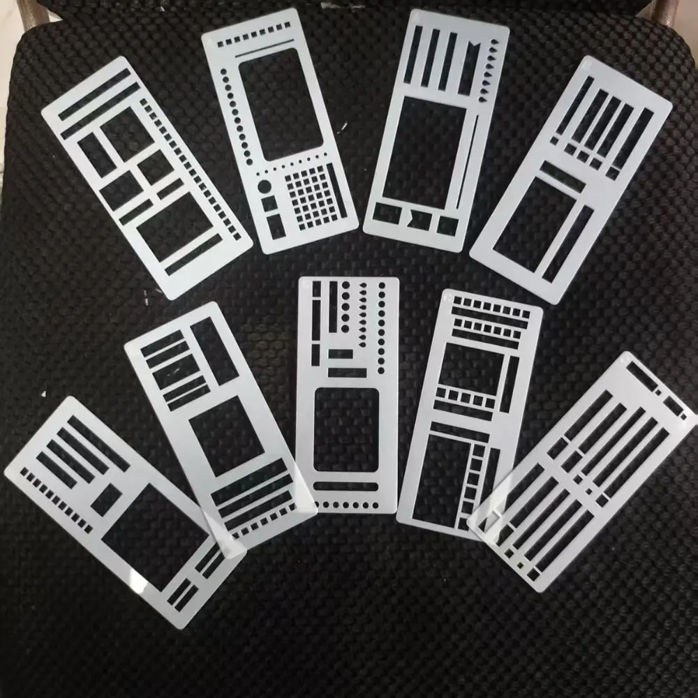 3pcs Durable Dot Grid Design Handmade Flexible Record Template DIY Scrapbook Journal Rectangle Stencil Ruler Set Stencil Ruler