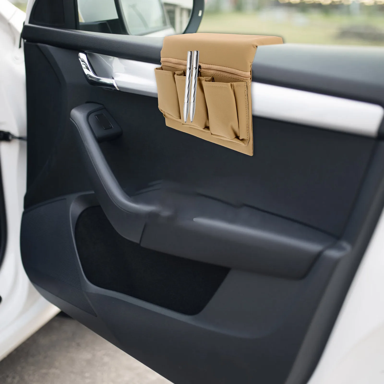 

Car Armrest Extender Organizer Luxury Storage Door Armrest Pad Auto Side Door Support Auto Cushion with Pocket