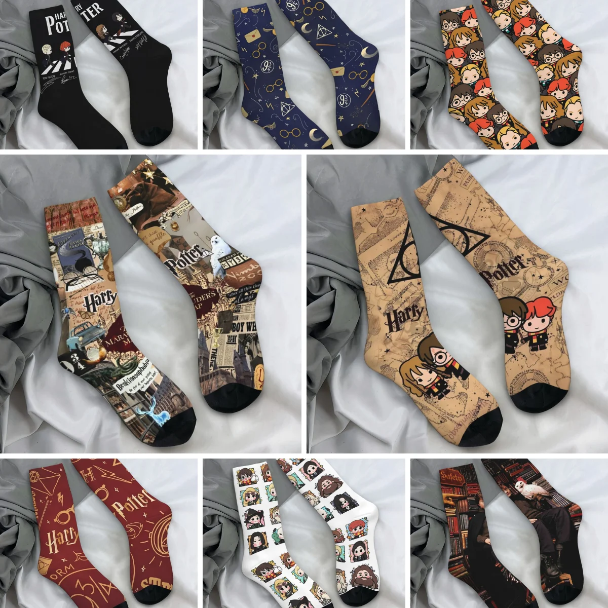 Hot Movie Harrys Cartoon Design Socks Leisure Stockings Men High Quality Outdoor Socks Winter Design Non Slip Socks