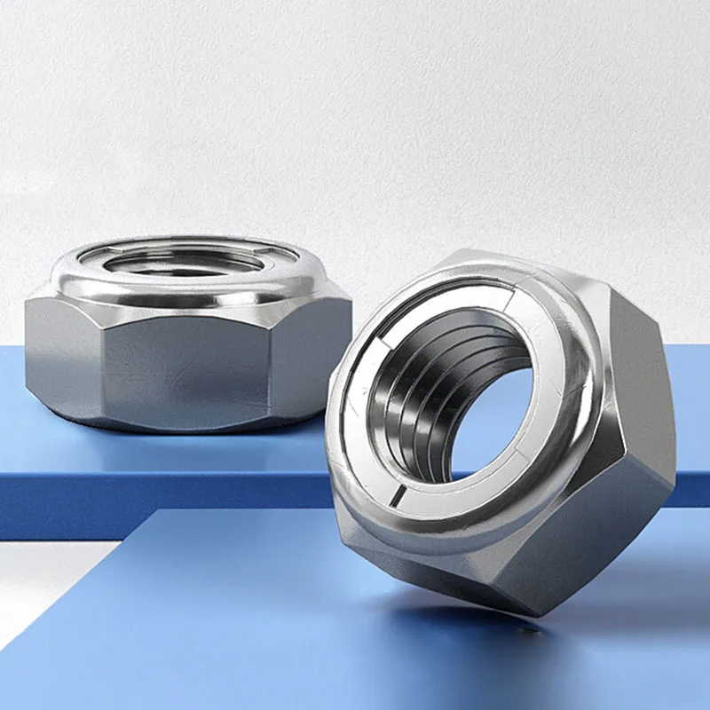 

2Pcs M3 M4 M5 M6 M8 M10 M12 M14 M16 M18 M20 Metal Self-locking lock nut 304 Stainless Steel Grade 6.8 Nuts