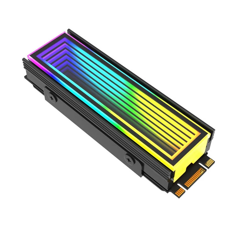 M.2 ARGB Computer Radiator PC RGB M.2 Nvme Cooler Heatsink Endless Abyss Effect Black