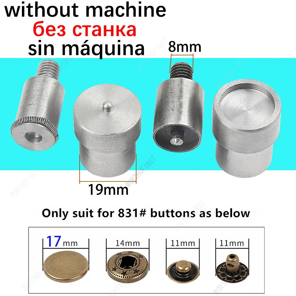 Hand Punch Persmachine Metalen Mal Voor Drukknopen Dubbele Cap Klinknagels Oogje Grommet Gereedschap Sterft Leathercraft Naaien Accessorie