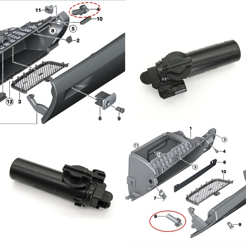 For BMW 1 Series 3 Series X5X6 Tool Box Damper F30 F15 Glove Box Shock Absorber 51169227250 4