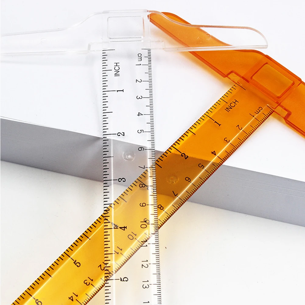 

2Pcs 30Cm T Type Ruler Plastic Measuring Tool with Clear Inch Cm Scale for Architects Students Craftsmen Accuracy Work