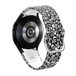 Leopard Printing Silicone Strap For Samsung Galaxy Watch 4/5/6/5Pro 40 44 45mm Comfort Exquisite Watchband 20mm No Gap Band